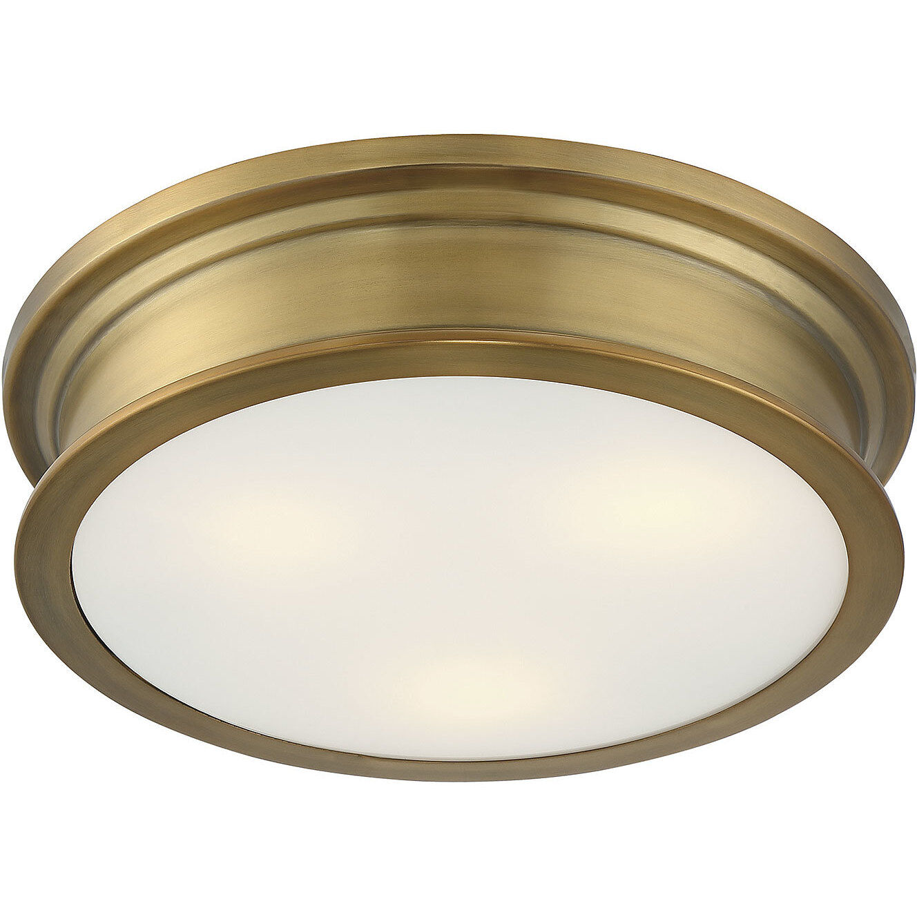 Watkins 3 Light 16 inch Warm Brass Flush Mount Ceiling Light, Essentials