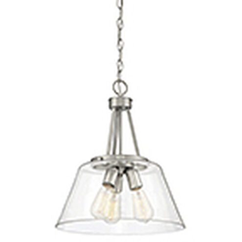 Calhoun 3 Light 15 inch Satin Nickel Pendant Ceiling Light, Essentials