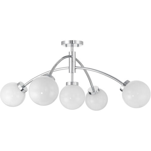 Redfield 5 Light 36 inch Chrome Convertible Semi-Flush Ceiling Light