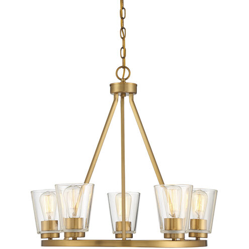 Calhoun 5 Light 25 inch Warm Brass Chandelier Ceiling Light, Essentials