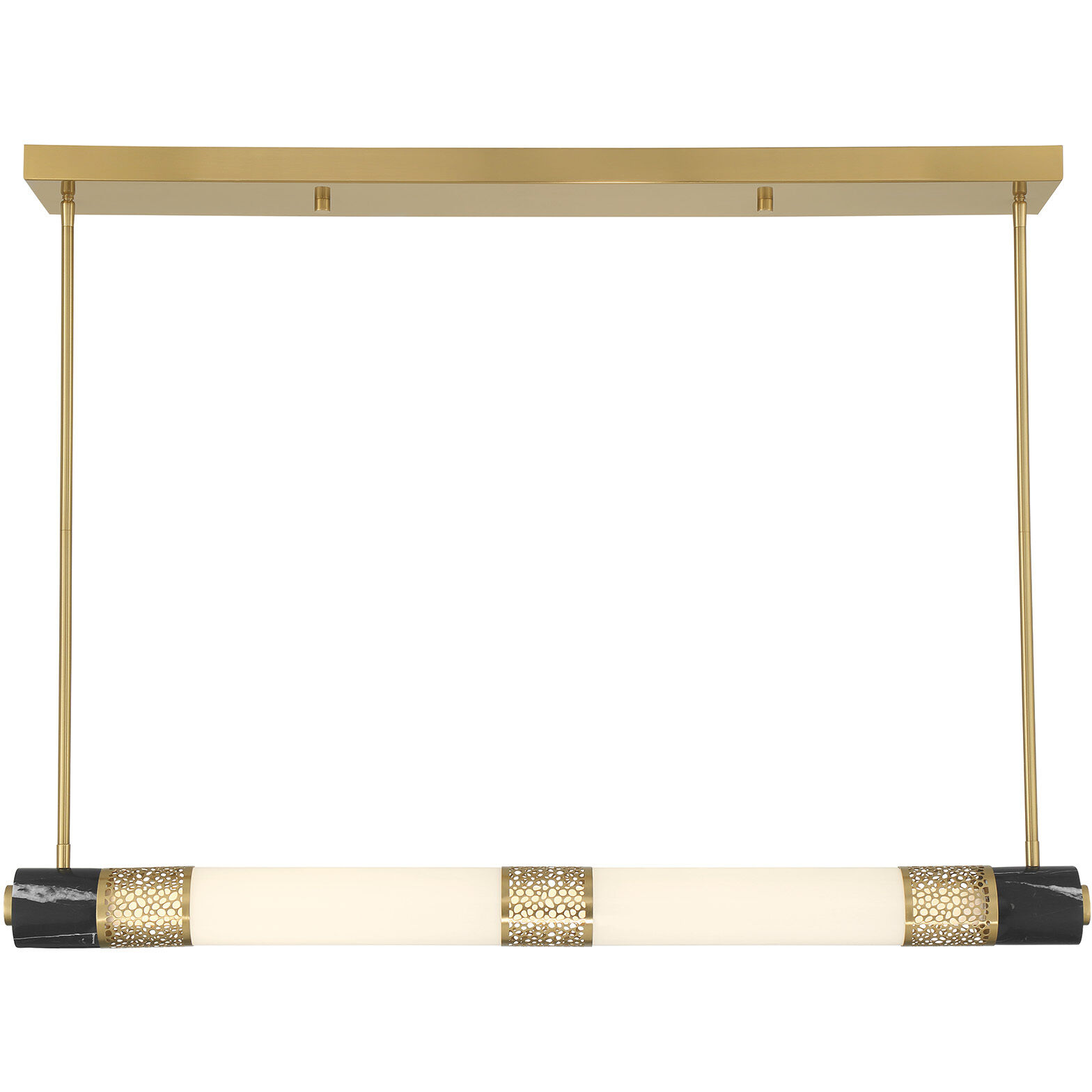 Farrell LED 42 inch Warm Brass Linear Chandelier Ceiling Light