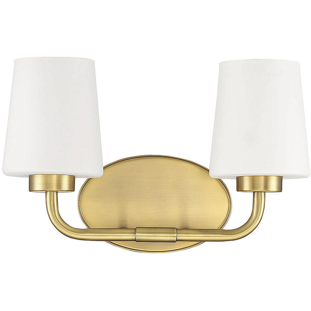 Capra 2 Light 15 inch Warm Brass Bathroom Vanity Light Wall Light, Essentials