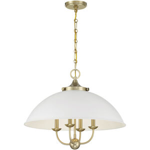Monterey 4 Light 22 inch White and Warm Brass Pendant Ceiling Light in White/Warm Brass
