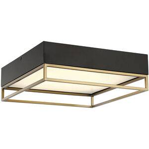 Creswell LED 14 inch Warm Brass Flush Mount Ceiling Light, Square