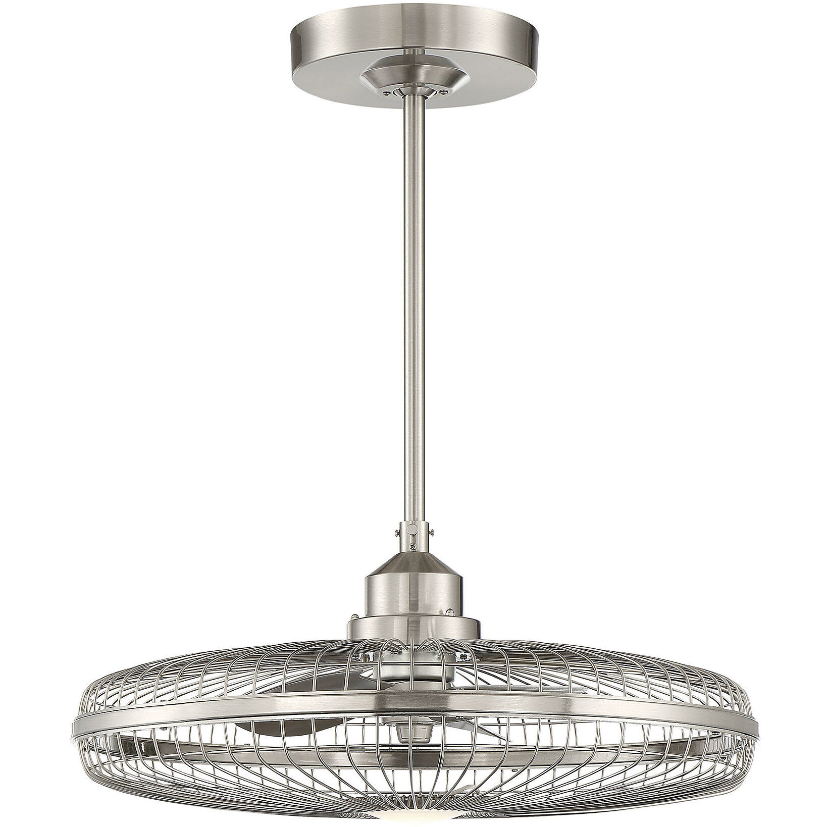 Wetherby 14 inch Satin Nickel with Silver Blades Fan D'Lier