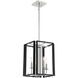Champlin 4 Light 12.38 inch Black with Polished Nickel Accents Pendant Ceiling Light