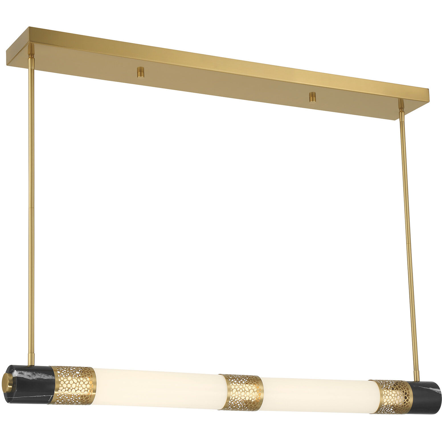 Farrell LED 42 inch Warm Brass Linear Chandelier Ceiling Light