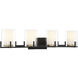 Eaton 4 Light 33 inch Matte Black with Warm Brass Accents Vanity Light Wall Light