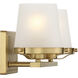 Klein 2 Light 15.5 inch Warm Brass Bathroom Vanity Light Wall Light, Lighting One
