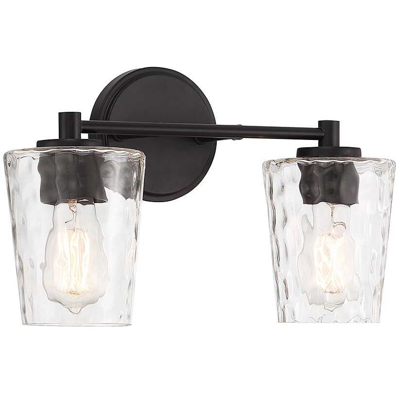 Ballas 2 Light 15.5 inch Black Bathroom Vanity Light Wall Light