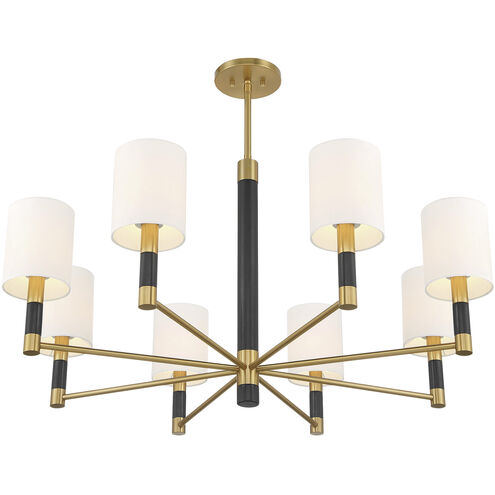 Conrad 8 Light 40 inch Warm Brass with Black Marble Chandelier Ceiling Light