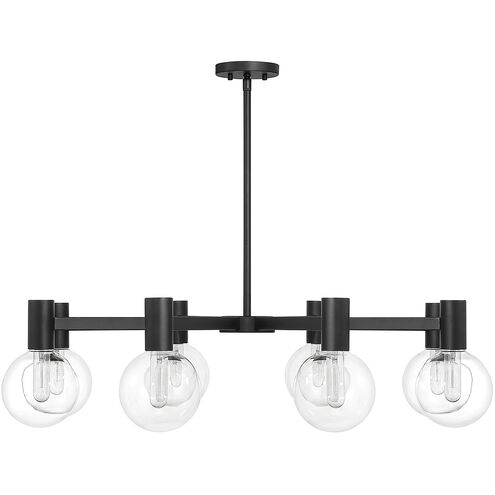 Wright 8 Light 40 inch Matte Black Chandelier Ceiling Light