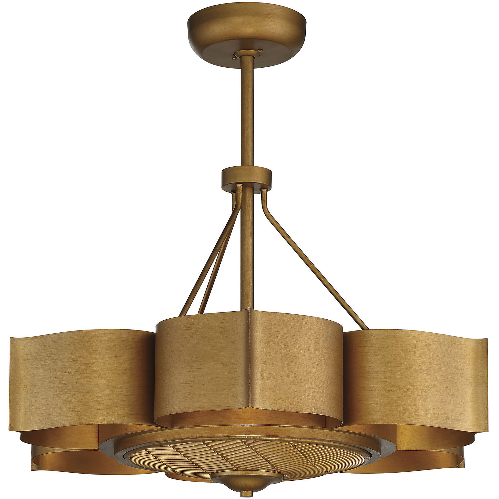 Stockholm 12 inch Gold Patina with Gold Blades Fan D'Lier