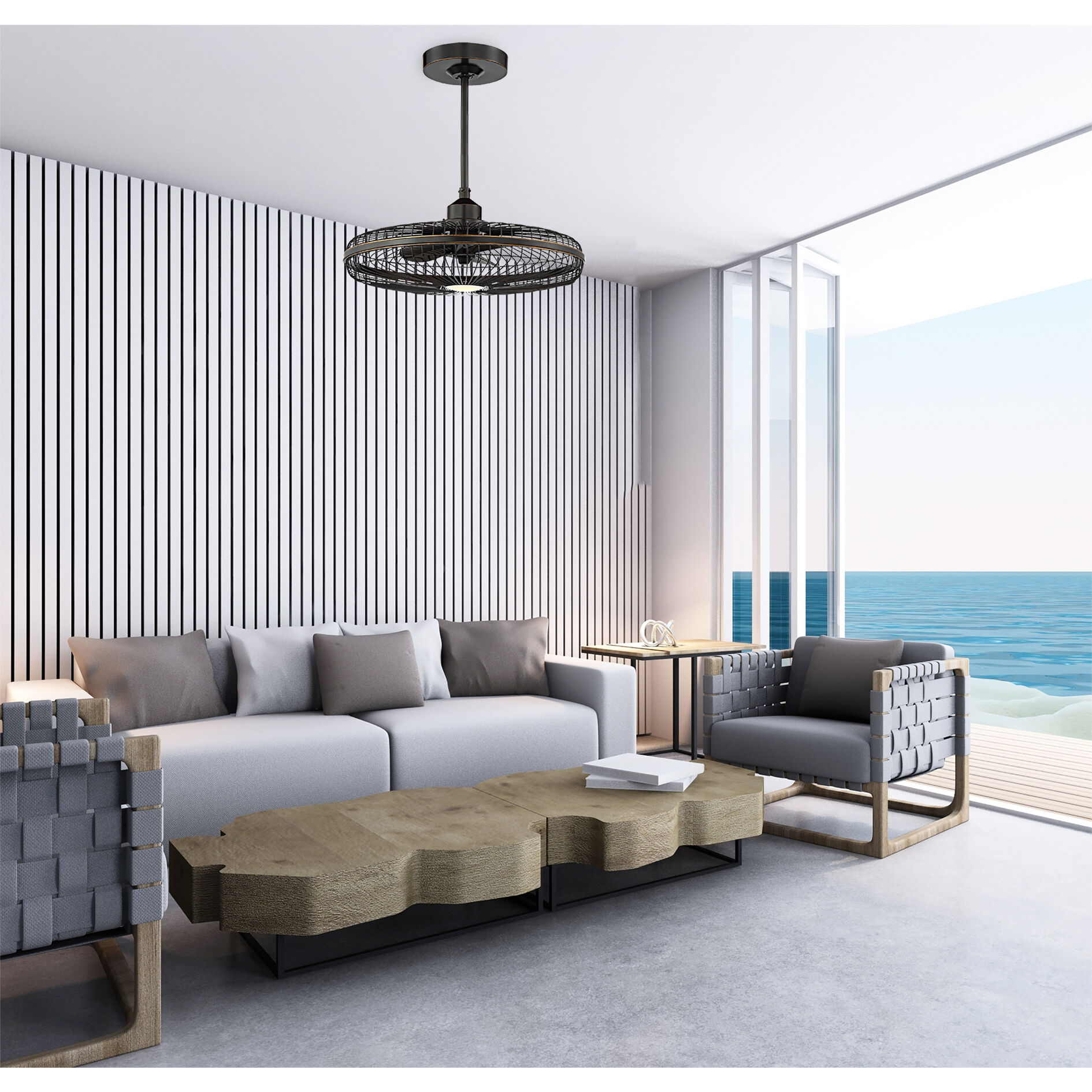 Wetherby 14 inch Classic Bronze with Black Blades Fan D'Lier