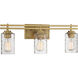Baxter 3 Light 24 inch Warm Brass Bathroom Vanity Light Wall Light, Lighting One