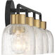 Flagler 4 Light 30 inch Matte Black with Warm Brass Accents Bathroom Vanity Light Wall Light, Lighting One