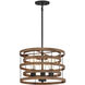 Blaine 3 Light 14 inch Natural Walnut with Black Accents Covertible SemiFlush Ceiling Light