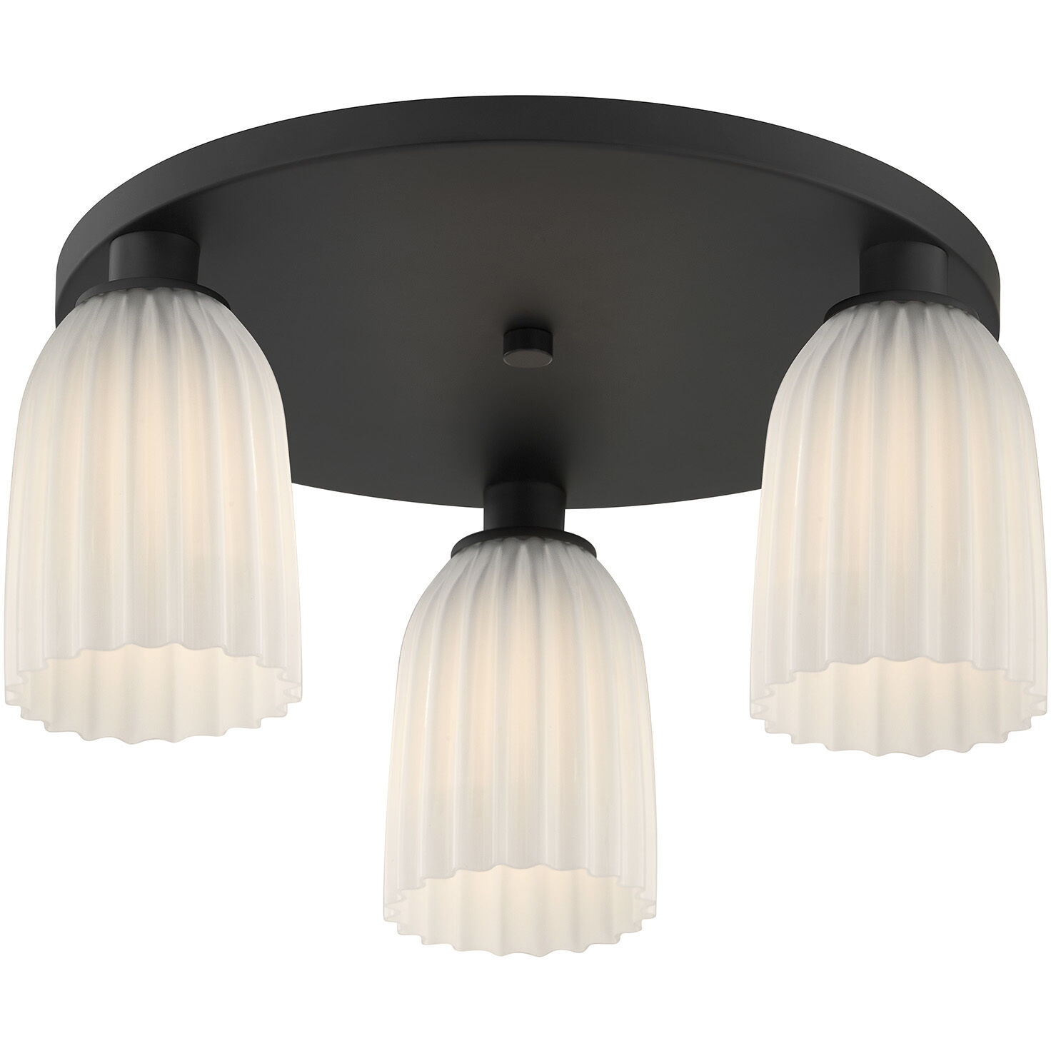 Baldwin 3 Light 18 inch Matte Black Flush Mount Ceiling Light, Essentials