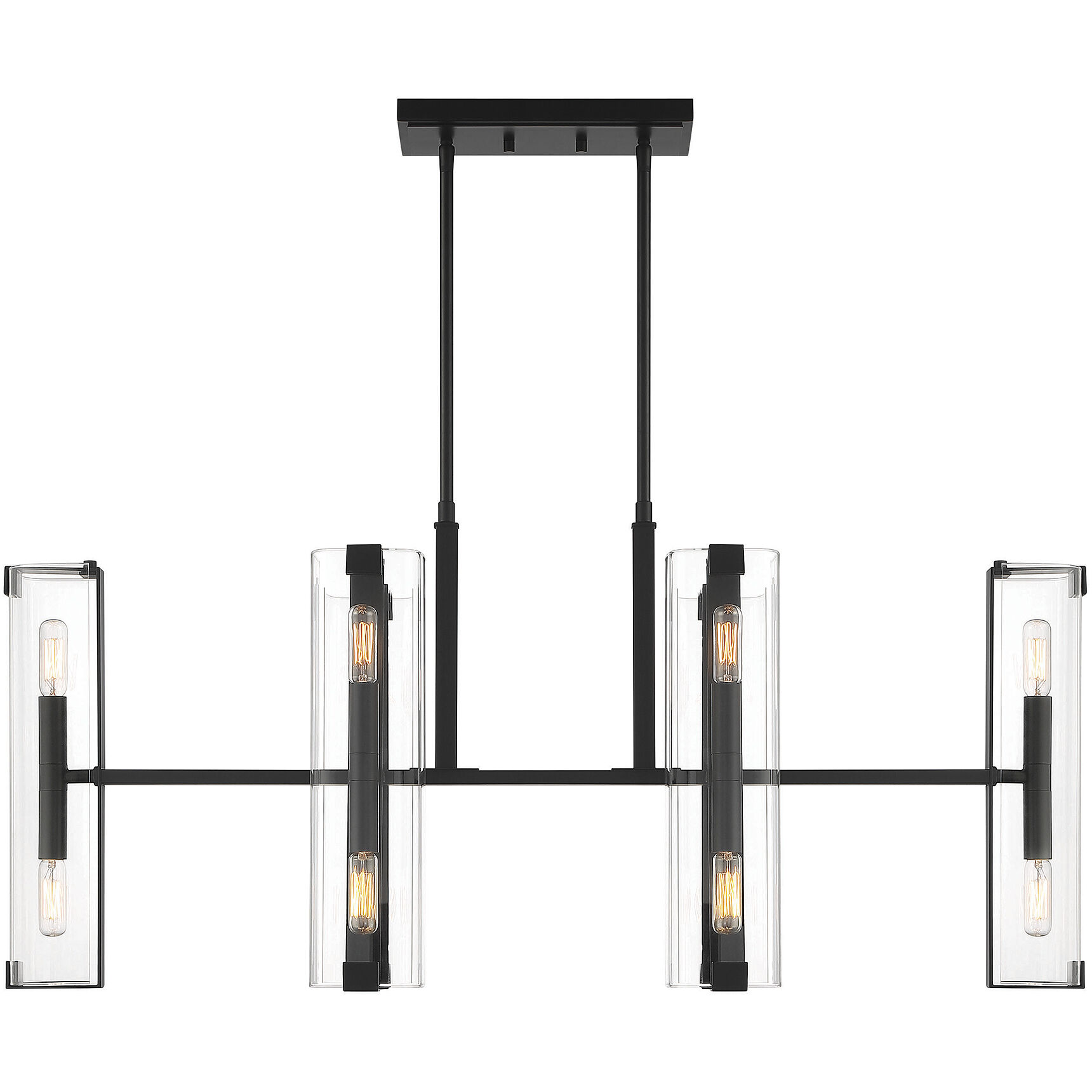 Winfield 12 Light 38 inch Matte Black Linear Chandelier Ceiling Light, Essentials