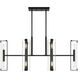 Winfield 12 Light 38 inch Matte Black Linear Chandelier Ceiling Light, Essentials