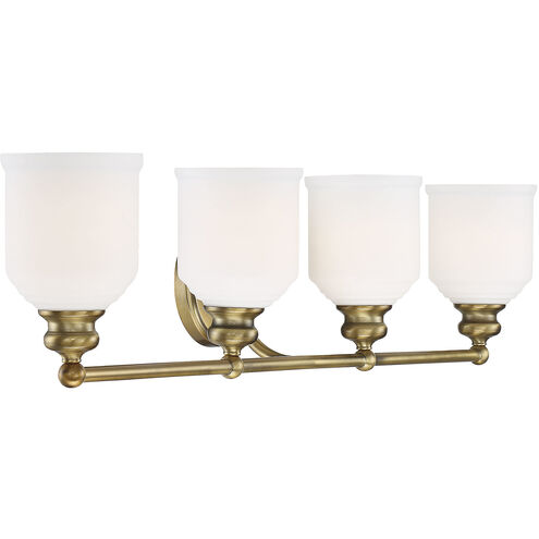 Melrose 4 Light 33.5 inch Warm Brass Vanity Light Wall Light, Essentials