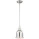 Vintage 1 Light 7 inch Polished Nickel Mini Pendant Ceiling Light