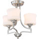 Terrell 3 Light 18 inch Satin Nickel Semi-Flush Ceiling Light