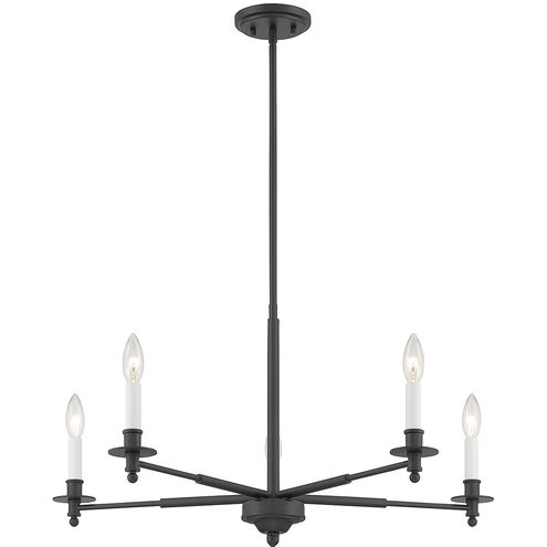 Jasmine 5 Light 30 inch Matte Black Chandelier Ceiling Light, Essentials
