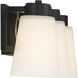 Russo 3 Light 24 inch Matte Black with Warm Brass Accents Bathroom Vanity Light Wall Light, Lighting One
