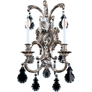 Savoy House Luis XVI - Mid XVII 2 Light Crystal Sconce in Antique Silver 9-A866-2-141