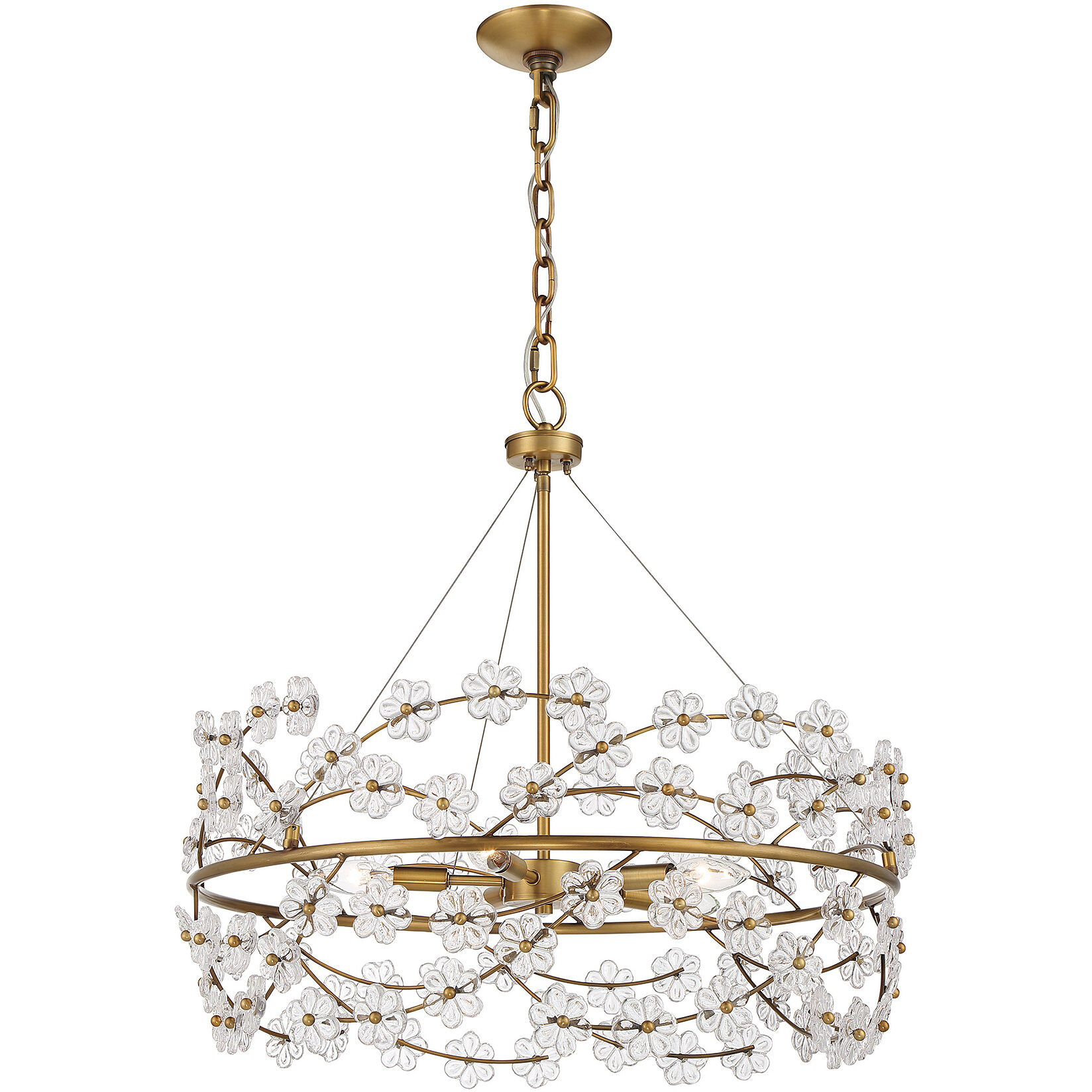 Camille 5 Light 24 inch Warm Brass Chandelier Ceiling Light