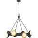 Pierson LED 33 inch Black Cashmere and True Gold Chandelier Ceiling Light