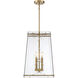 Kole 4 Light 14 inch Warm Brass Pendant Ceiling Light, Essentials