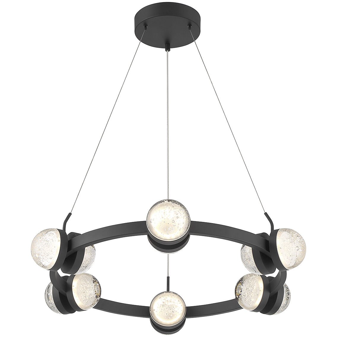 Biscayne LED 28 inch Matte Black Chandelier Ceiling Light