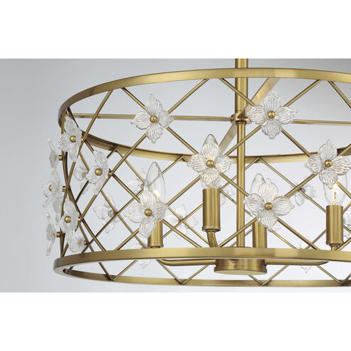 Bailey 4 Light 20 inch Warm Brass Convertible Semi-Flush or Pendant Ceiling Light
