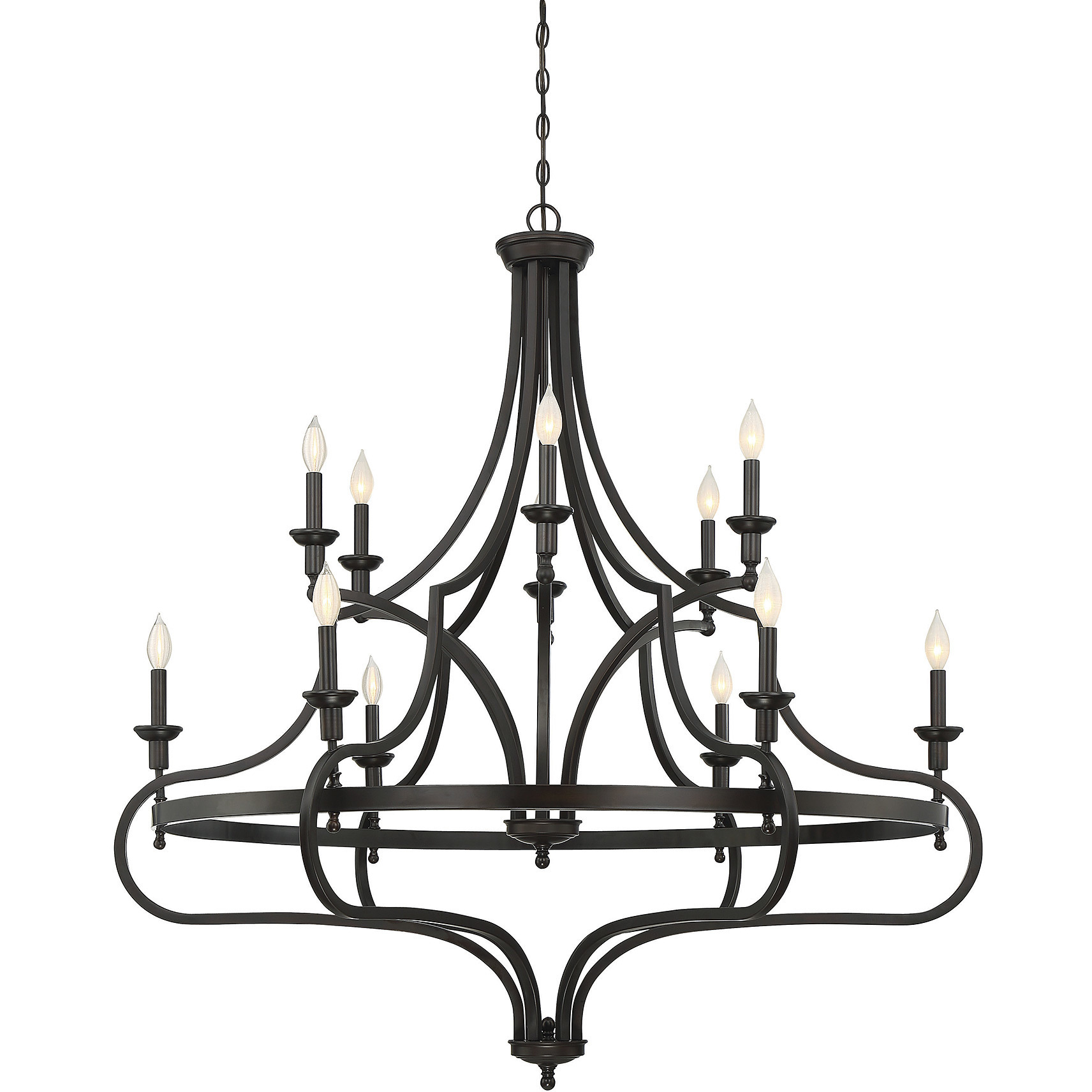 Savoy House 1 9084 12 13 Shields 12 Light 48 inch English Bronze Chandelier Ceiling Light