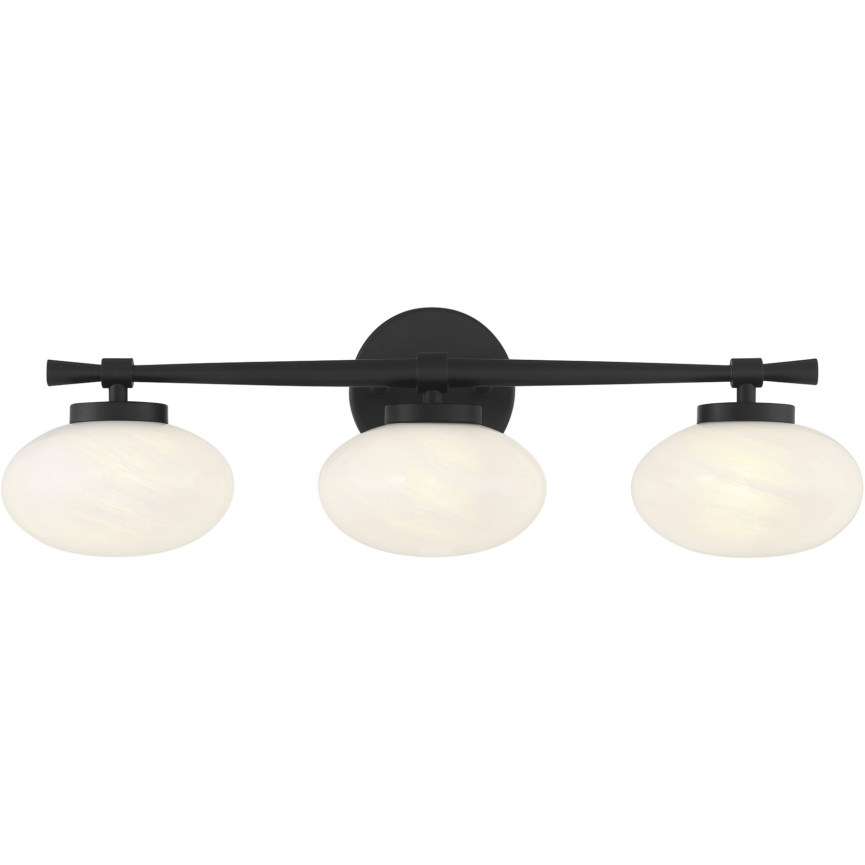 Barrow 3 Light 25 inch Matte Black Bathroom Vanity Light Wall Light