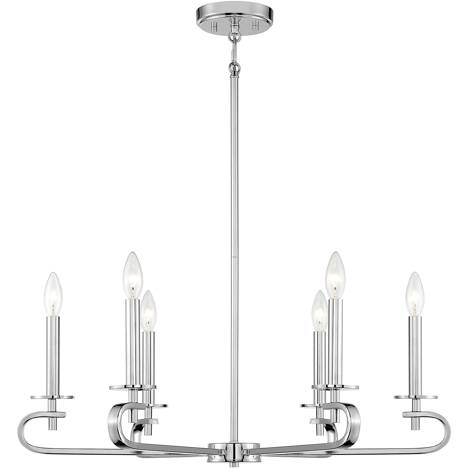 Torino 6 Light 28 inch Polished Nickel Chandelier Ceiling Light, Essentials