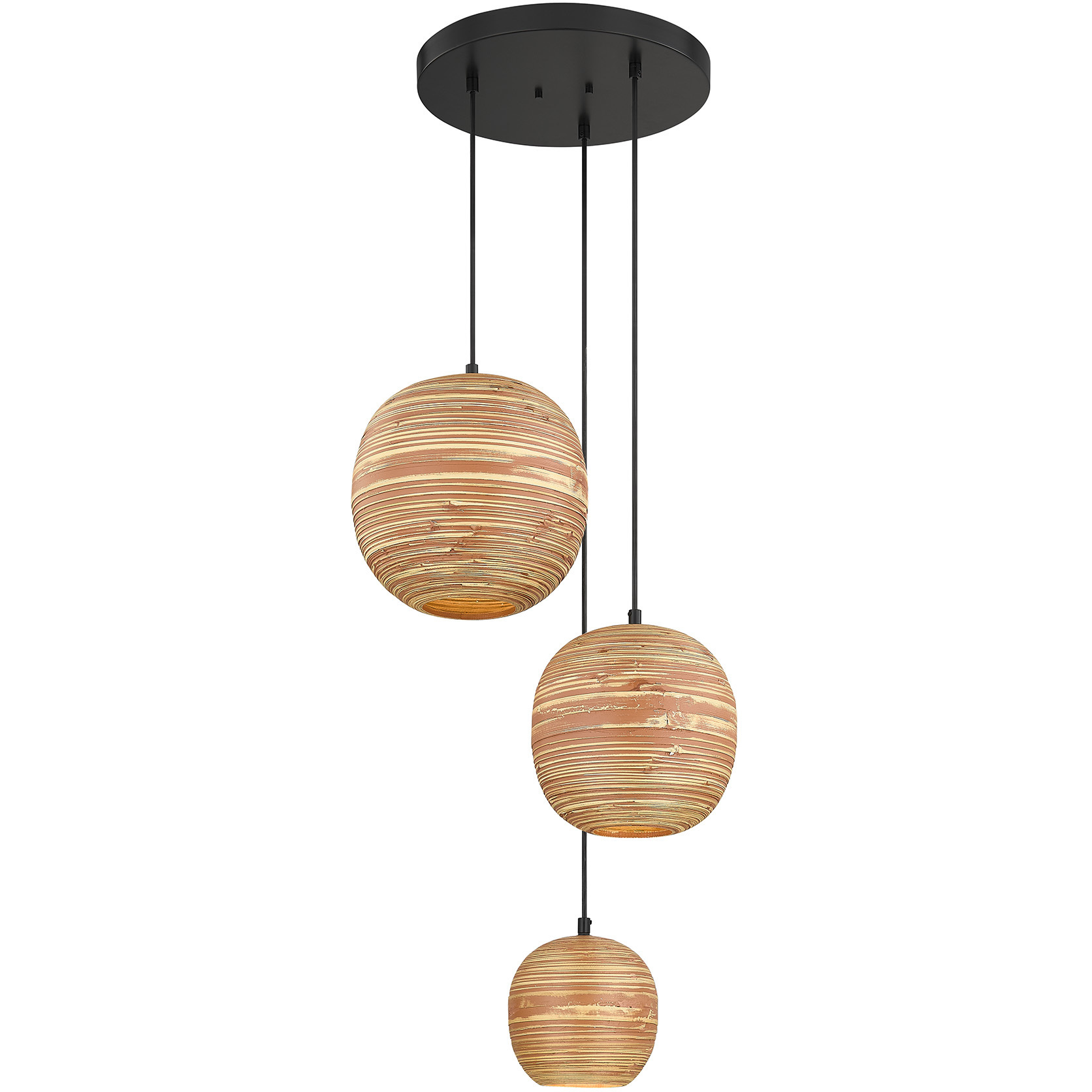 Pharr 3 Light 22 inch Matte Black Pendant Ceiling Light