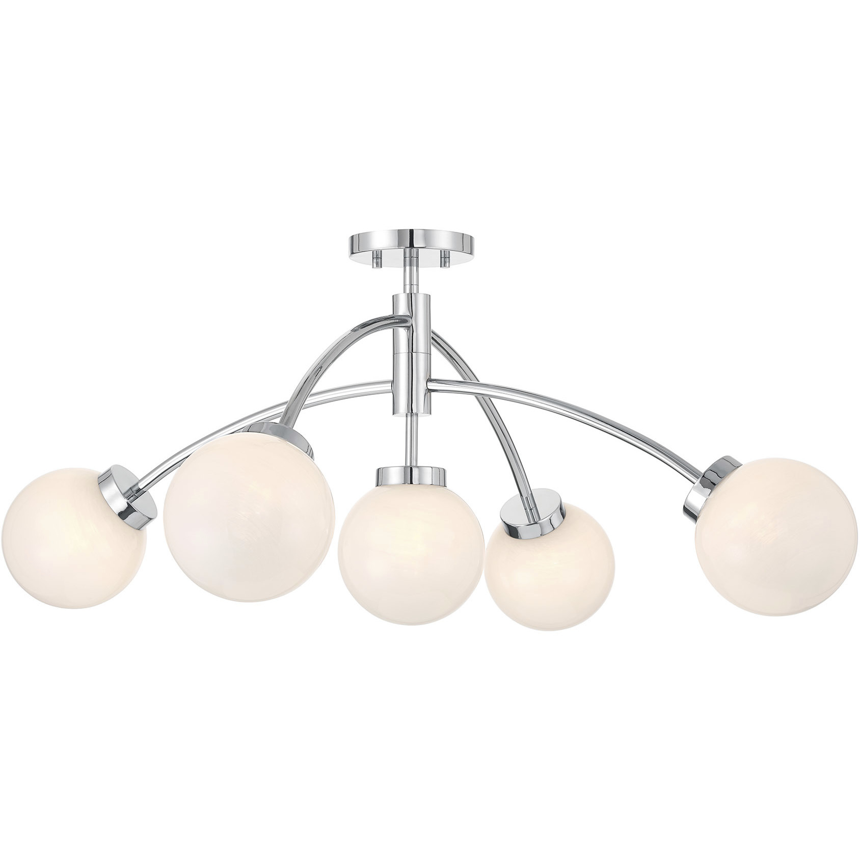 Redfield 5 Light 36 inch Chrome Convertible Semi-Flush Ceiling Light
