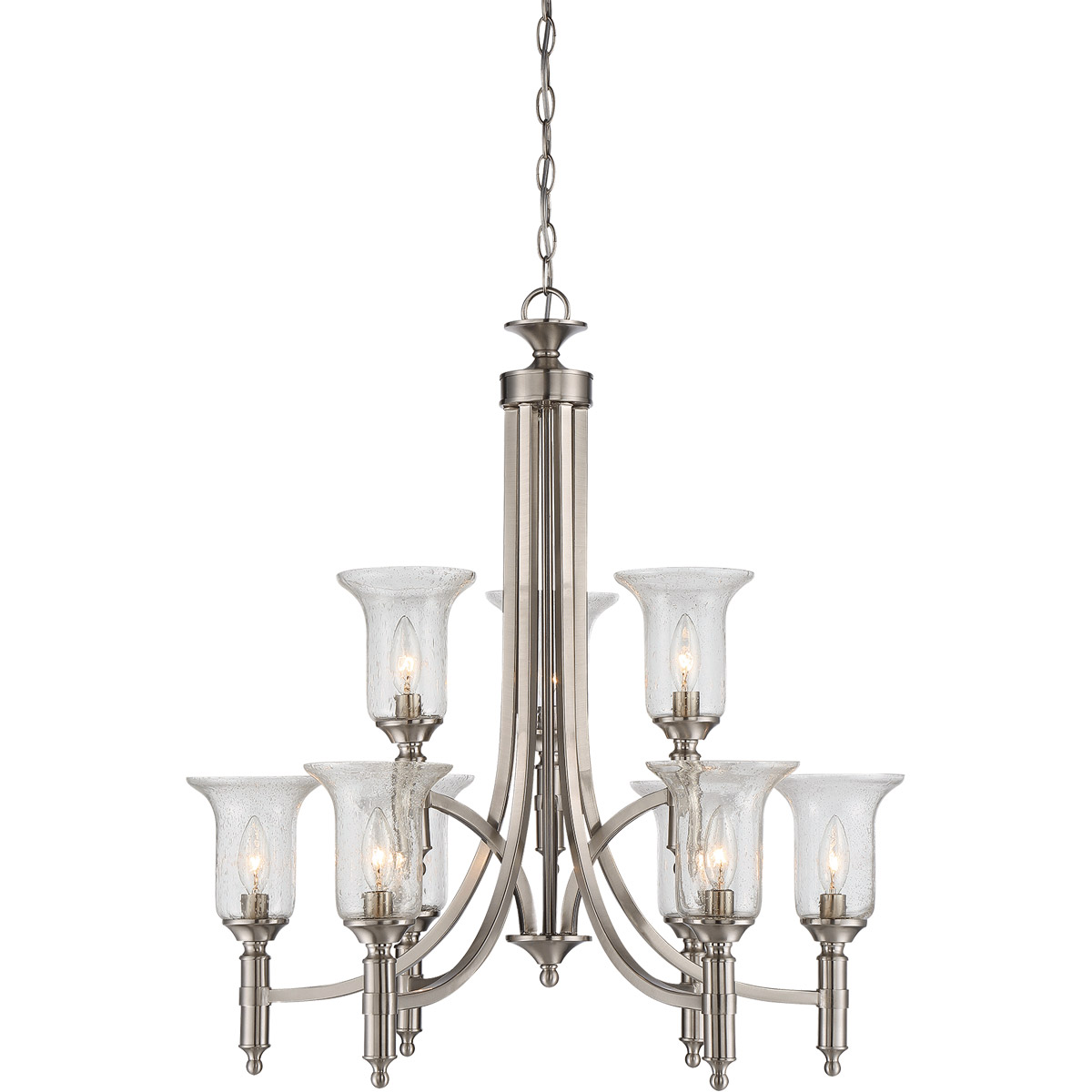 Trudy 9 Light 28 inch Satin Nickel Chandelier Ceiling Light