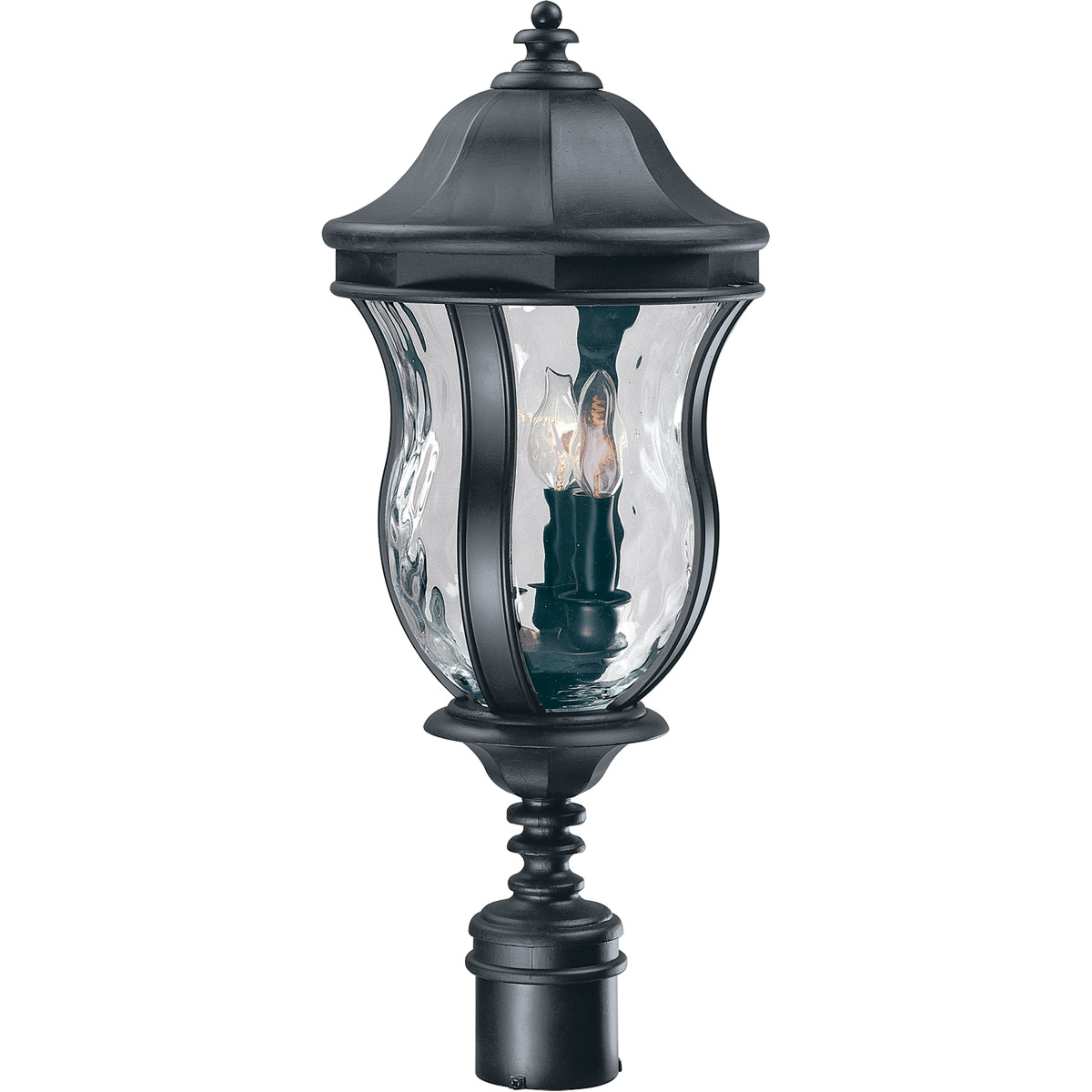 Monticello 3 Light 23.38 inch Black Outdoor Post Lantern