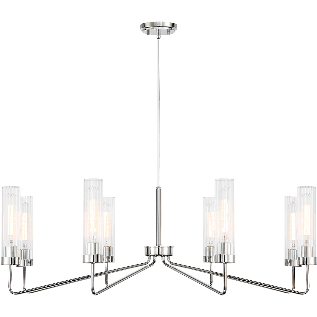 Baker 8 Light 44 inch Polished Nickel Chandelier Ceiling Light, Essentials