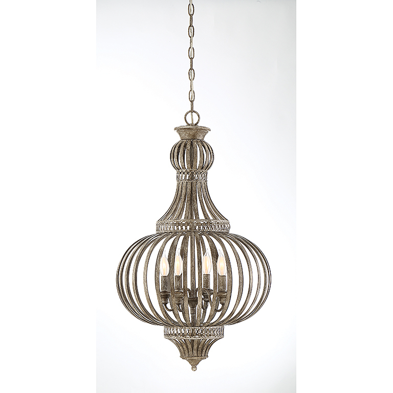 Ashford 4 Light 19 inch Aged Wood Chandelier Ceiling Light