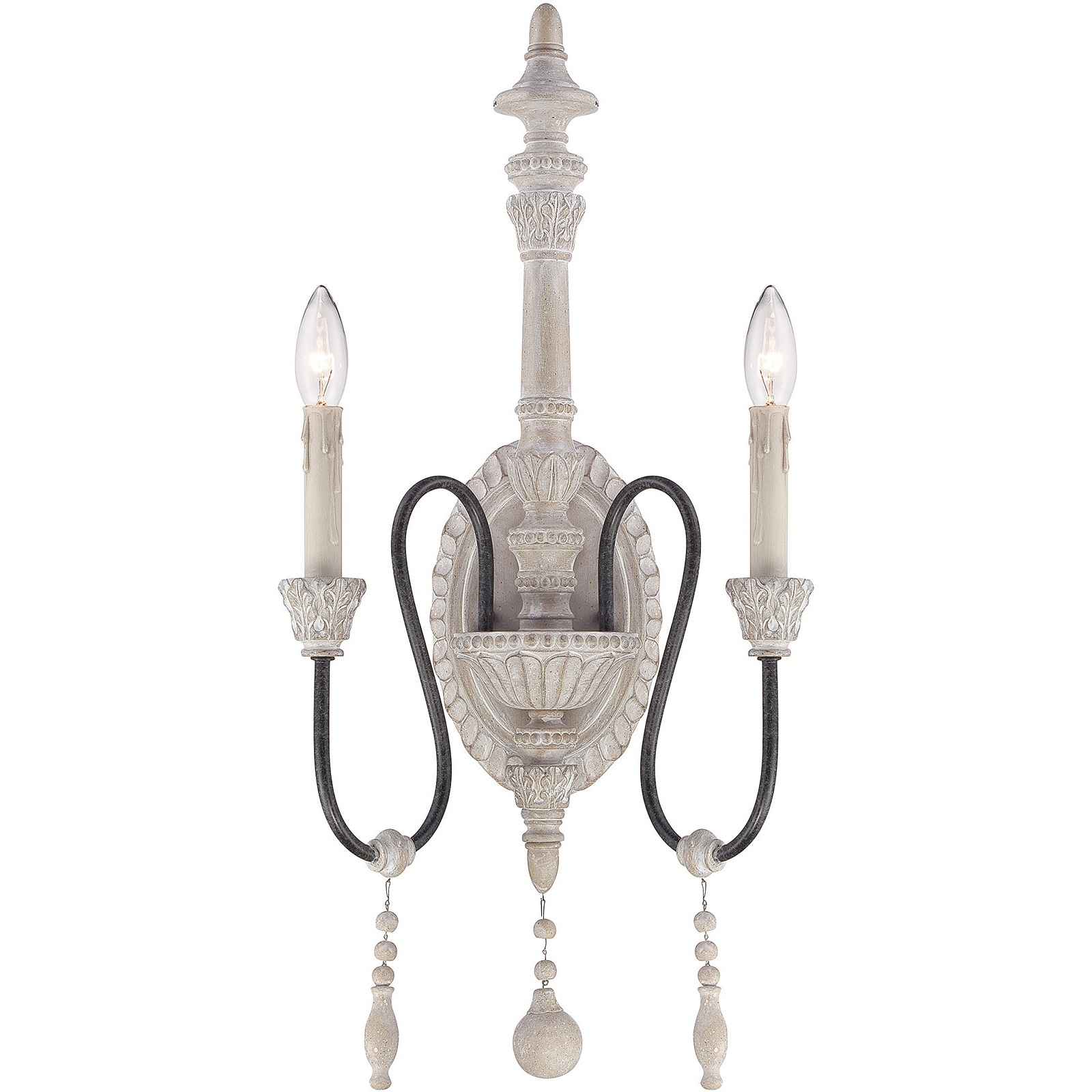 Ashland 2 Light 11 inch White Washed Driftwood Wall Sconce Wall Light