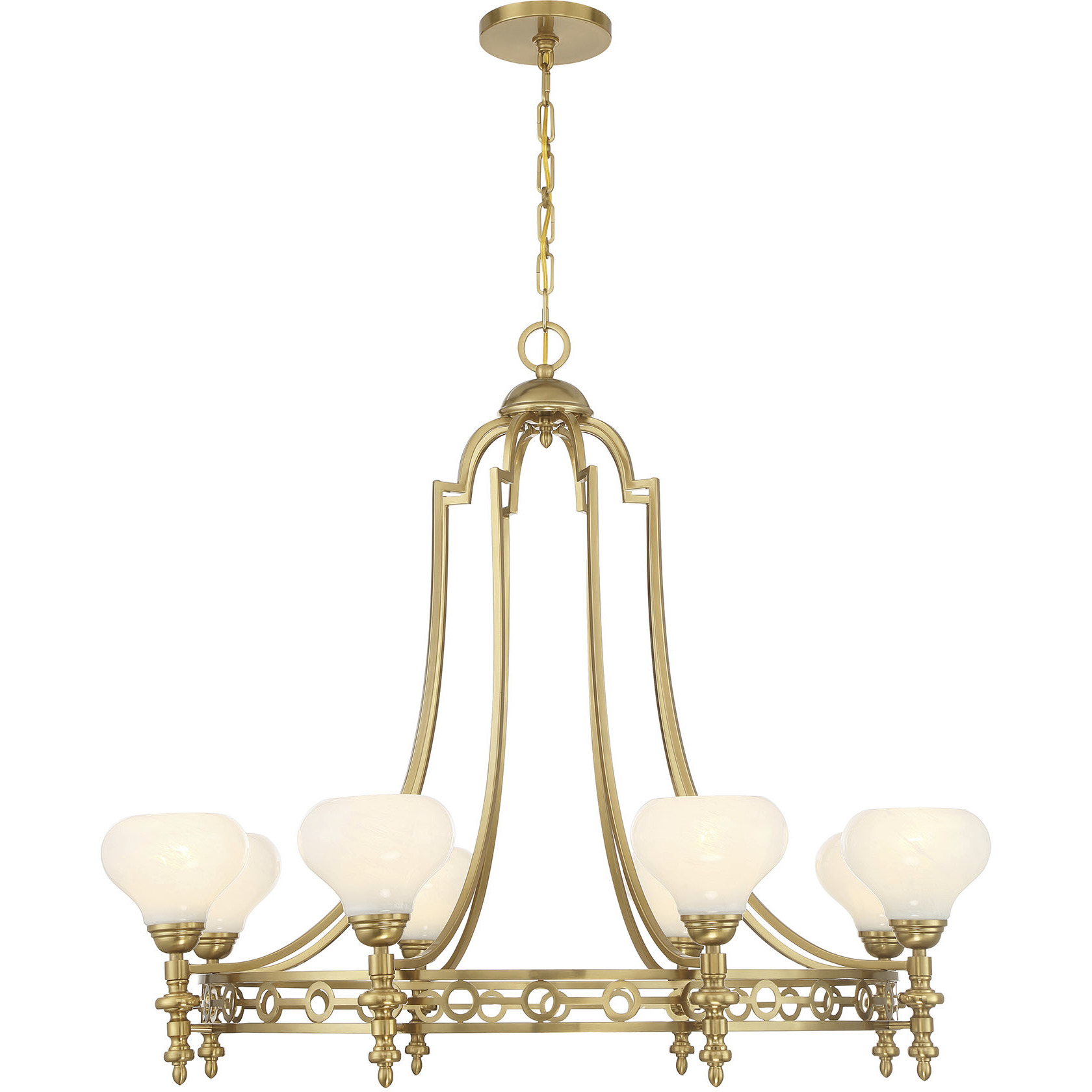Allston 8 Light 36 inch Warm Brass Chandelier Ceiling Light