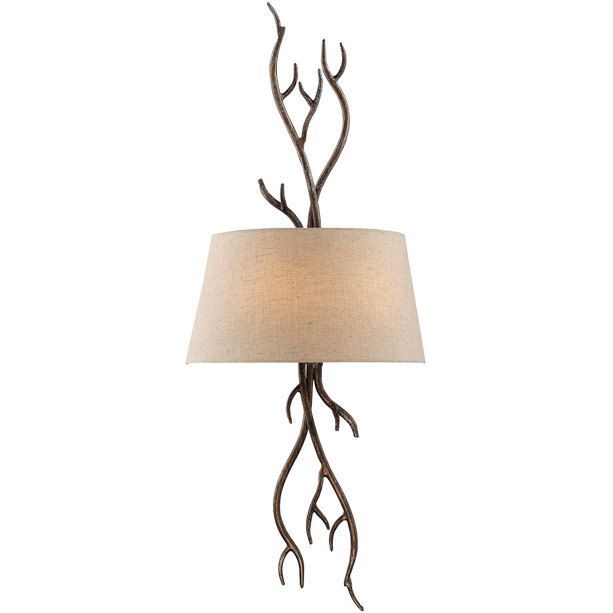 Brambles 2 Light 13.5 inch Moonlit Bark Sconce Wall Light