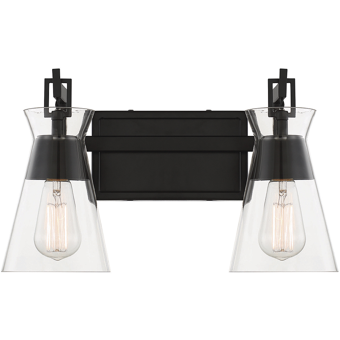 Lakewood 2 Light 16 inch Black Bathroom Vanity Light Wall Light, Essentials