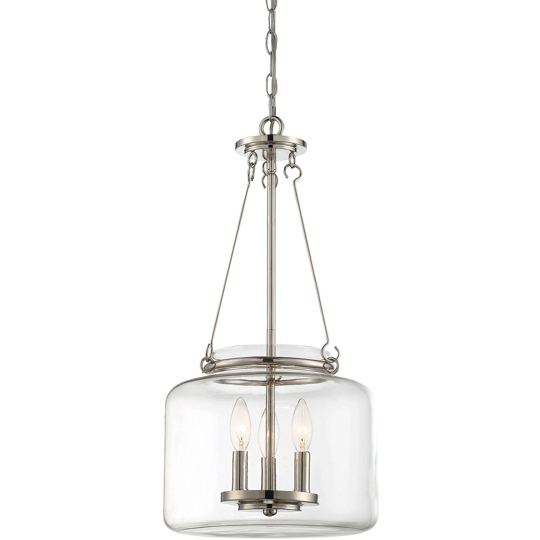 Akron 3 Light 12 inch Polished Nickel Pendant Ceiling Light