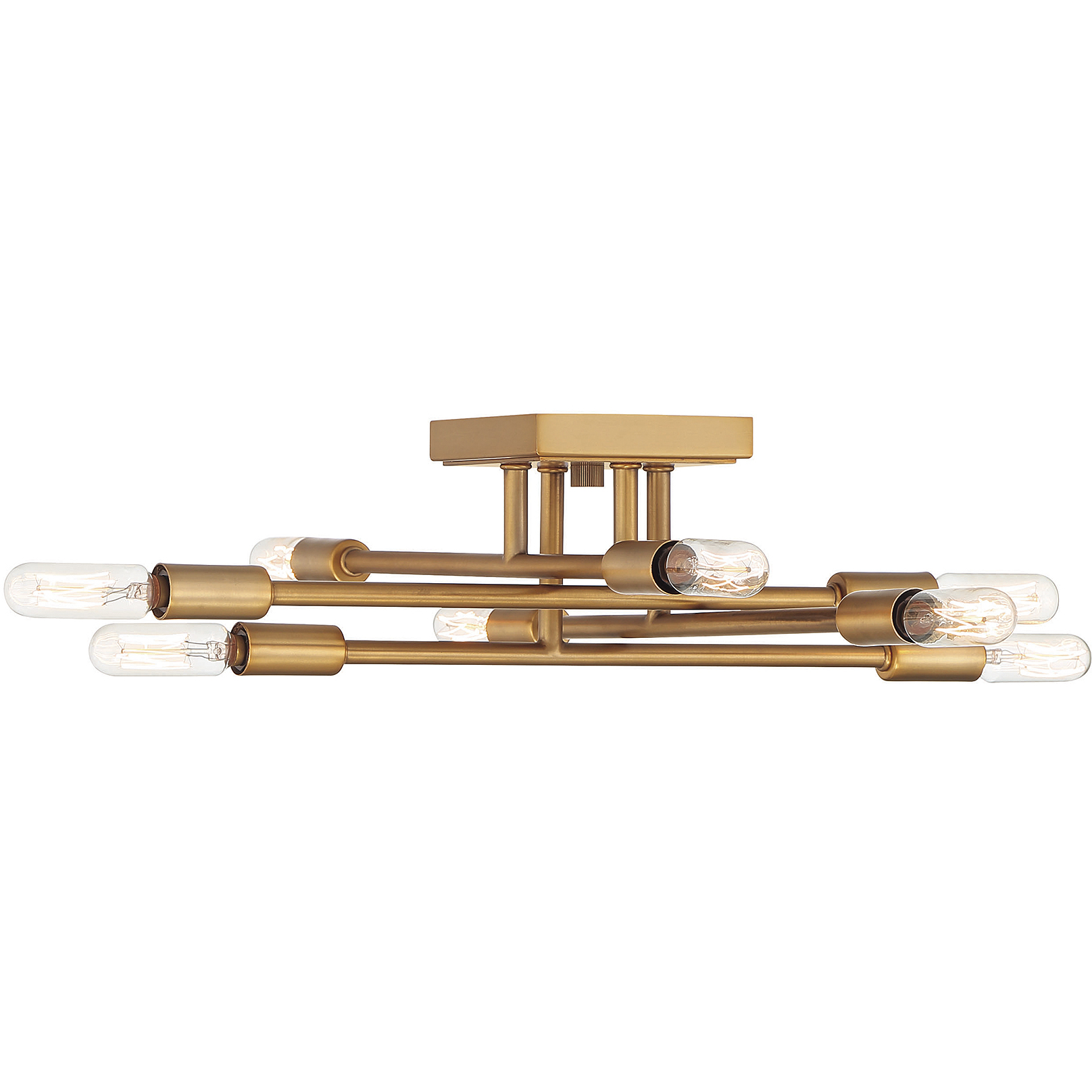 Lyrique 8 Light 19.5 inch Warm Brass Semi-Flush Ceiling Light